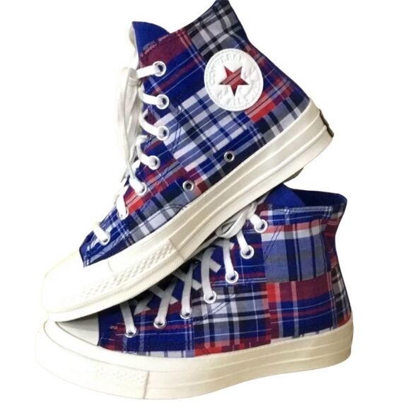Converse Chuck 70 High Top Sneakers | Twisted Prep Plaid | Size 7 Women - Picture 1 of 14